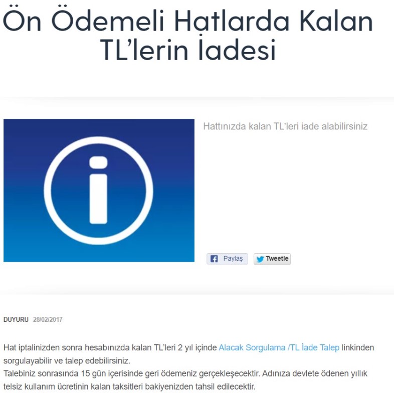 T Rk Telekom Turkcell Vodafone Hatt Olanlara Tl Para Iadesi Kt